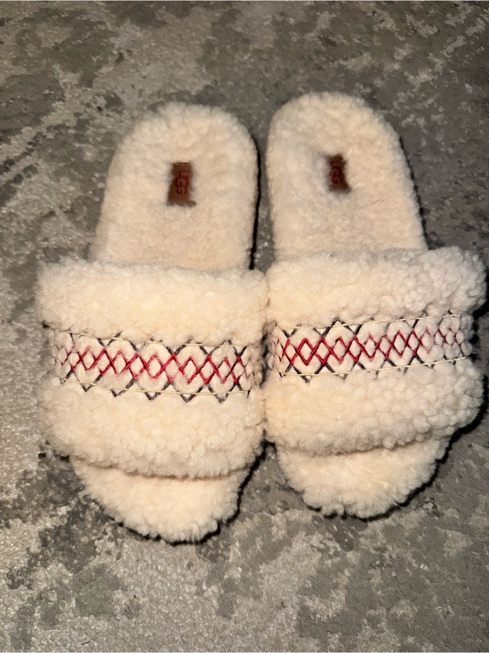 UGG Cozetta Braid Sherpa Slide Slippers NWOT